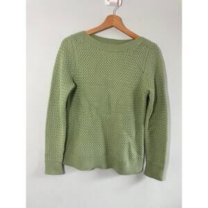 L.L. Bean Womens sz Small green knit weave sweater